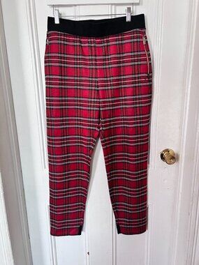 Tommy Hilfiger Red Plaid Pull On Ankle Pants Women’s Medium Holiday Preppy